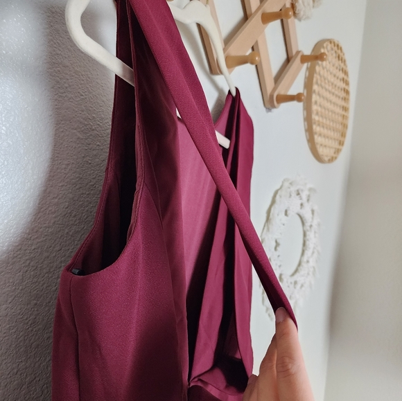 Dessy Collection Draped Backless Crepe Dress With Pockets Womens 12 NWT - Picture 8 of 14